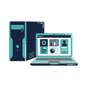 Illustration PC und Laptop