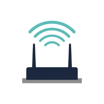 Illustration Router und WLAN